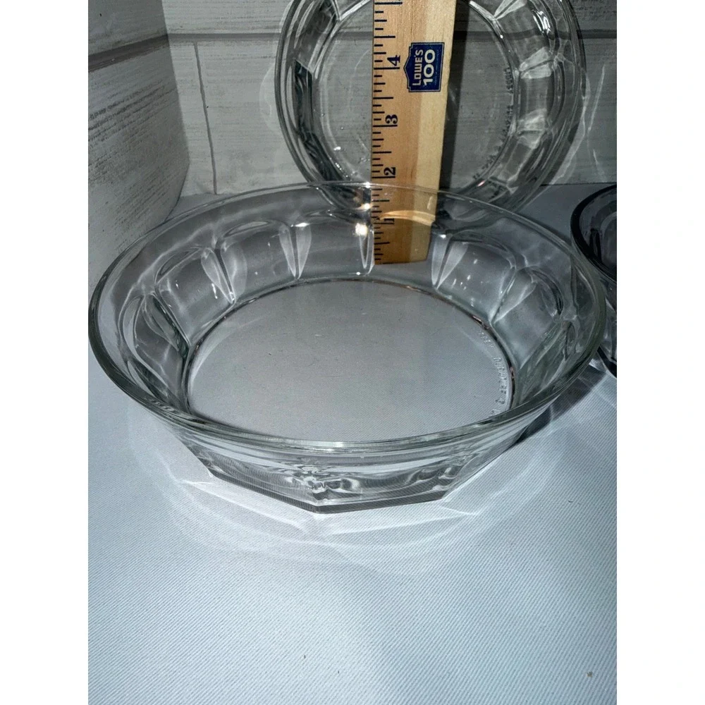 Libbey Duratuff‎ Clear Glass Paneled Bowls Set of 5 Dessert Salad 6 Inch 15588